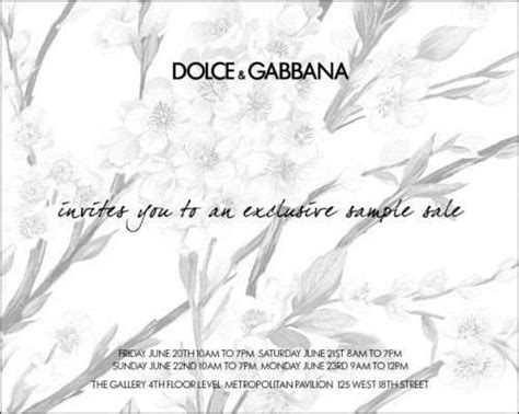 dolce and gabbana sample sale.